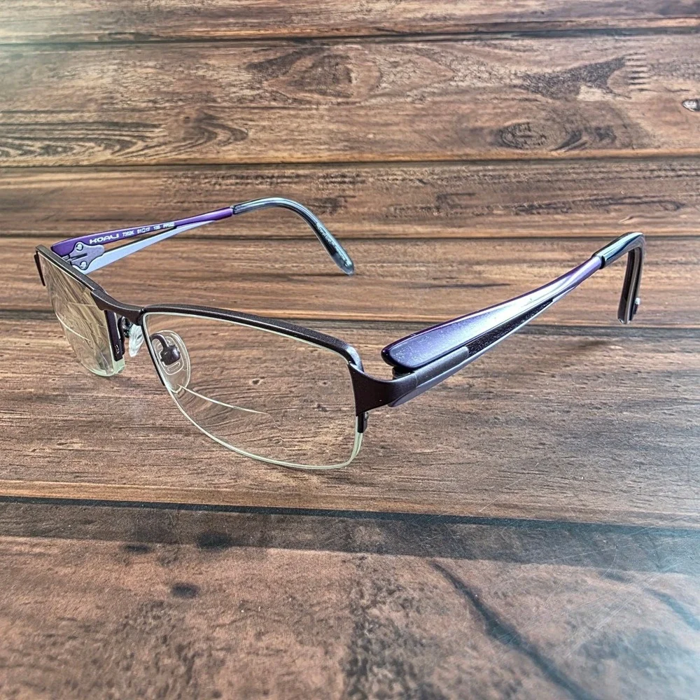Koali Morel France 7352K Purple Blue Semi Rimless Glasses  51-17-135 FRAMES ONLY